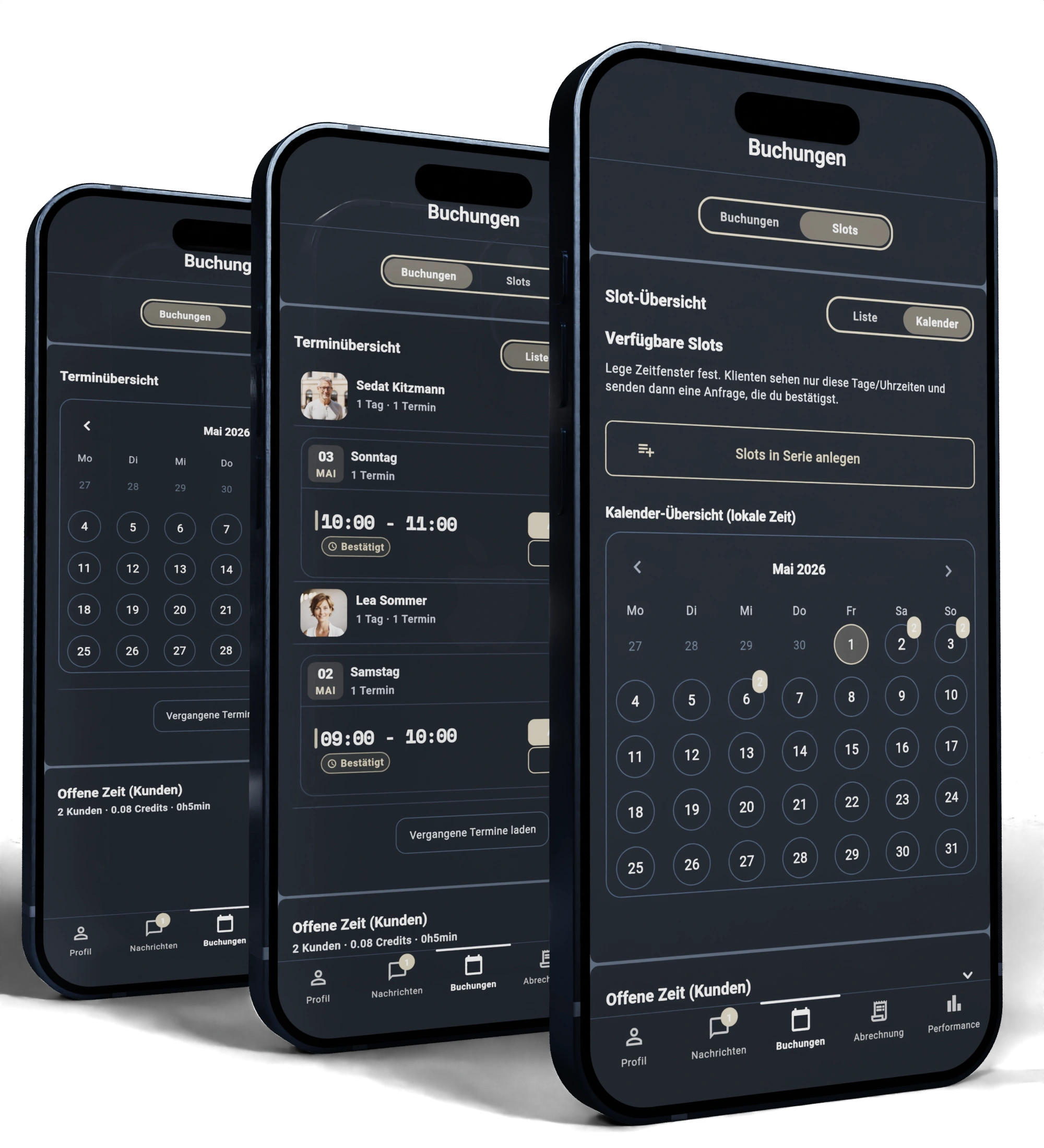 Buchungen, die ohne Hin und Her im Kalender landen App Screen